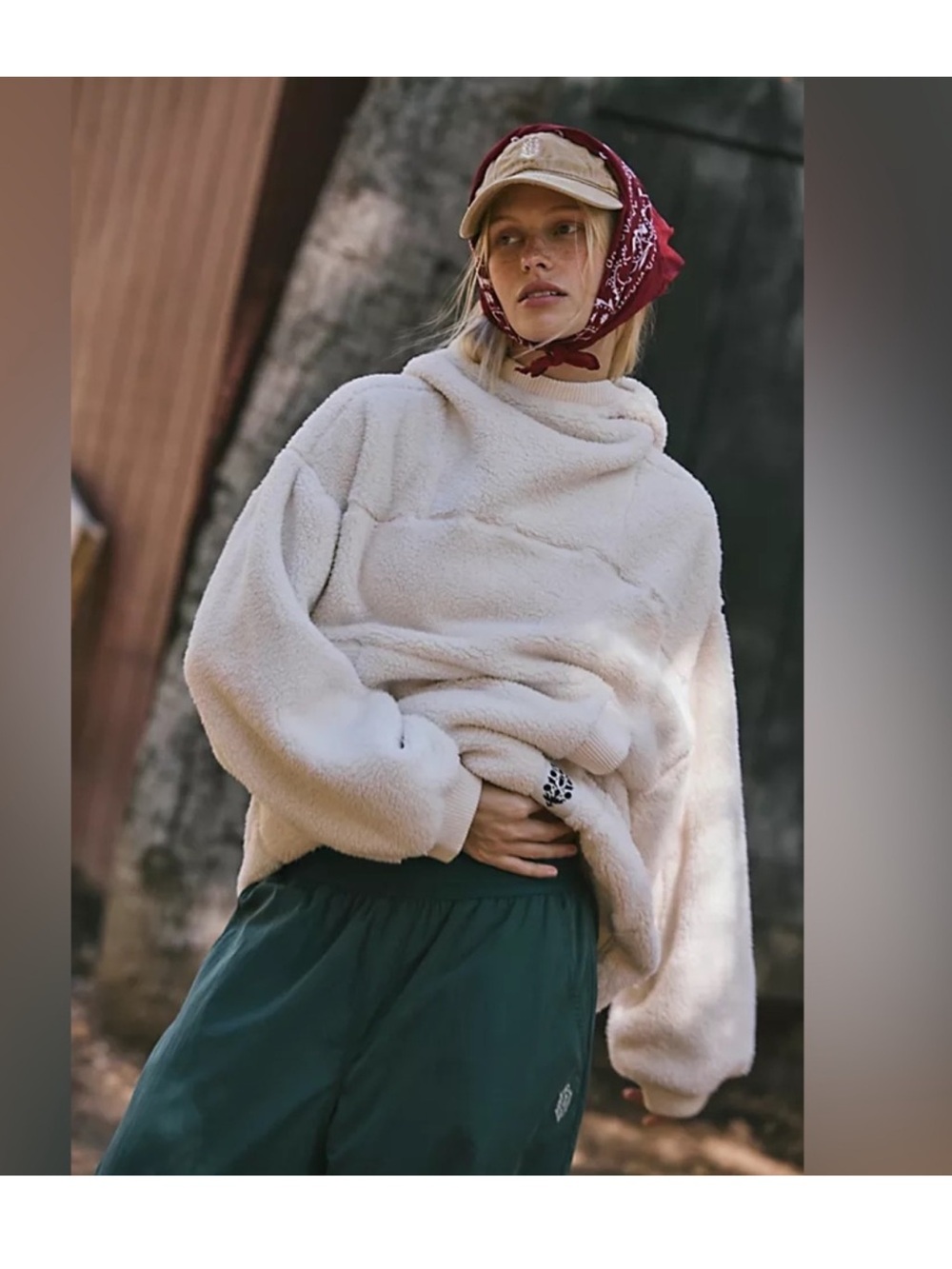 Last 1!π NWT Free People x FP Movement Scout It Out Fleece Pullover Ivory